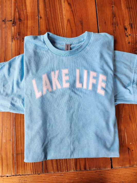 Light blue lake life tee