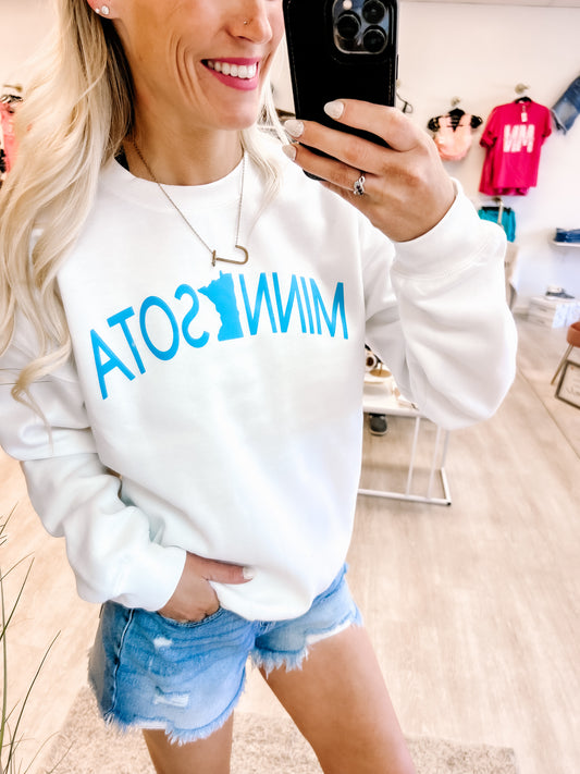 MN white crewneck