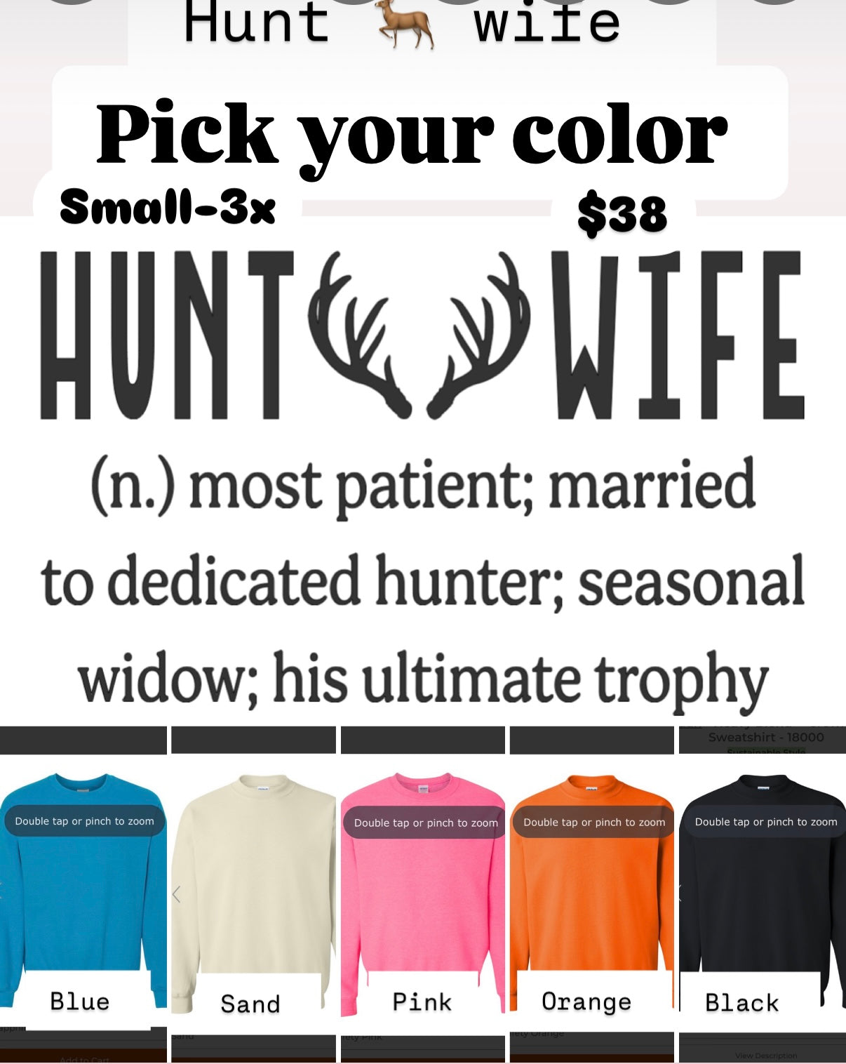 🚨𝐒𝐩𝐞𝐜𝐢𝐚𝐥 𝐫𝐞𝐥𝐞𝐚𝐬𝐞🚨 𝟐𝟎% 𝐨𝐟𝐟 Hunt 🦌 Wife 𝐏𝐢𝐜𝐤 𝐲𝐨𝐮𝐫 𝐜𝐨𝐥𝐨𝐫 ( orders close Friday 10/4)