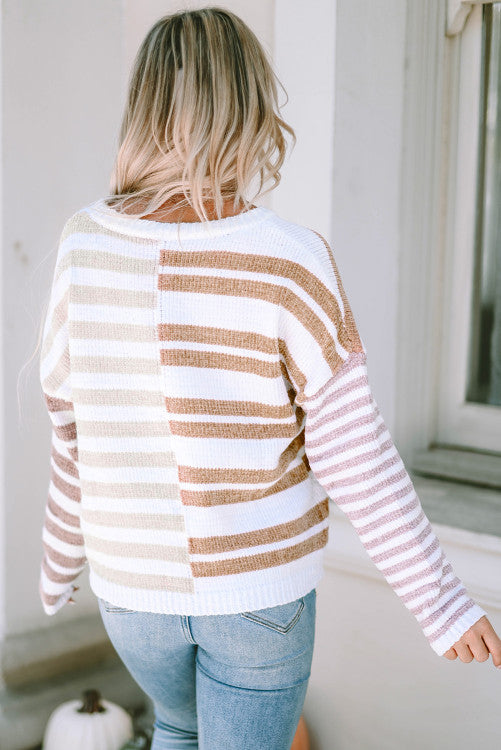 ⭐️ NEW Stripe Blocked Drop Shoulder Slouchy Sweater