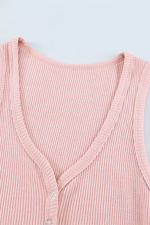 Pink Ribbed Tank Top (small-2x)