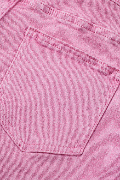 ⭐️𝐓𝐮𝐞𝐬𝐝𝐚𝐲 𝐝𝐞𝐚𝐥 𝐨𝐟 𝐭𝐡𝐞 𝐝𝐚𝐲 Pink Frayed Edge Mid Rise Denim Shorts (originally $64)