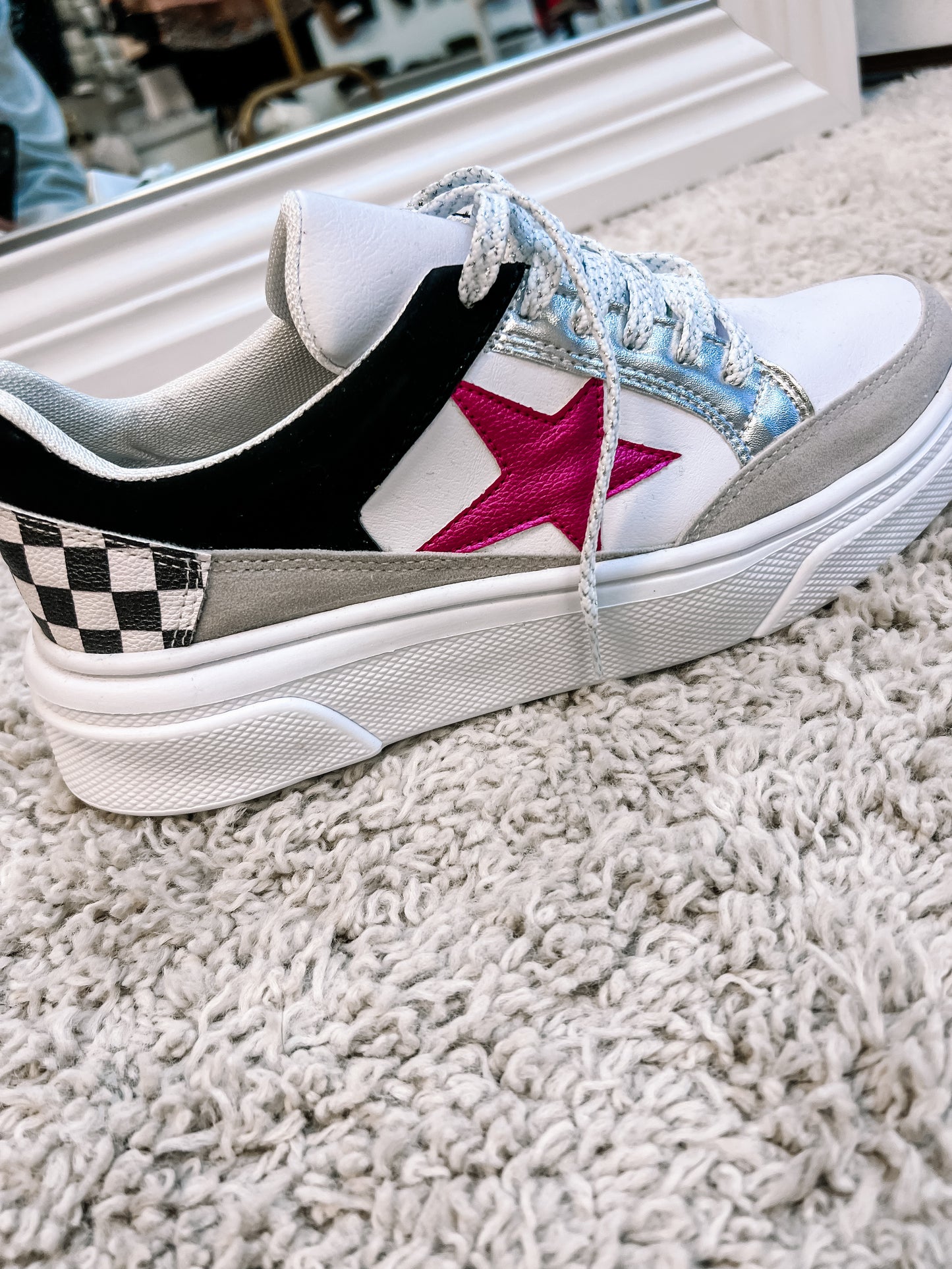 MKS brand checkered star sneaker