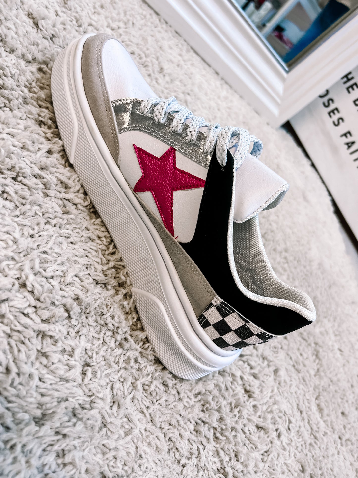 MKS brand checkered star sneaker